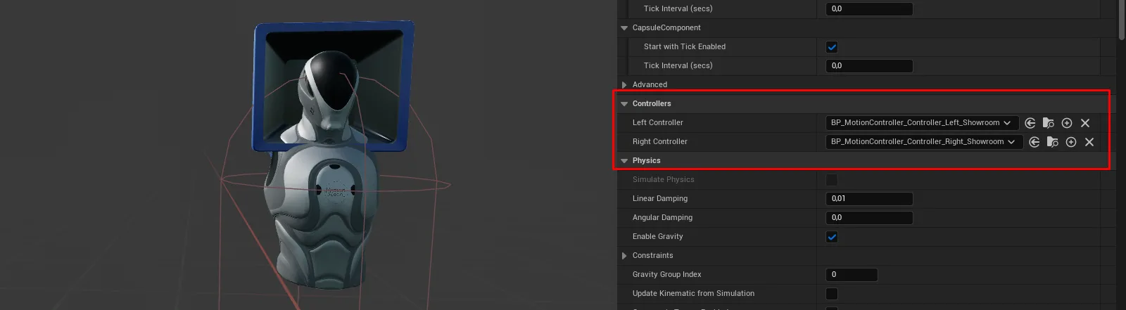 Assigning motion controller classes on the VR pawn