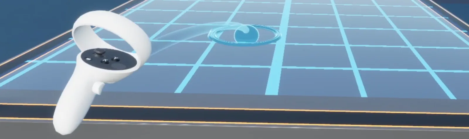 The teleport arc and landing indicator on a valid target