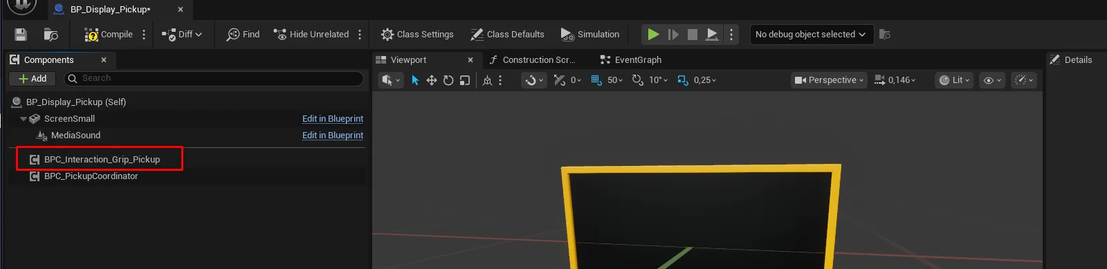 Adding the grip interaction component