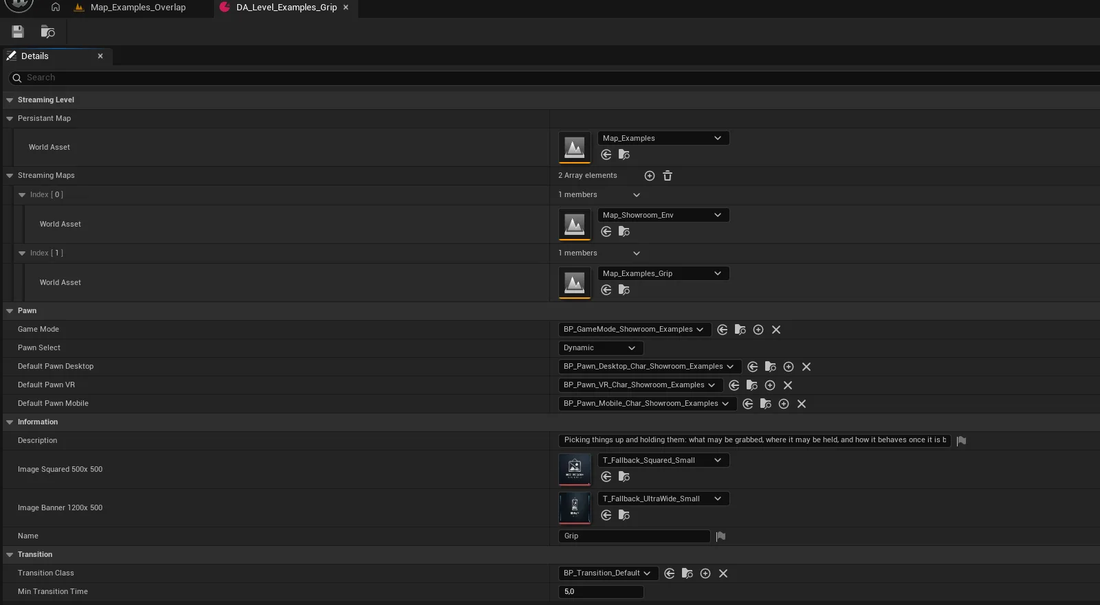 Creating the level data asset